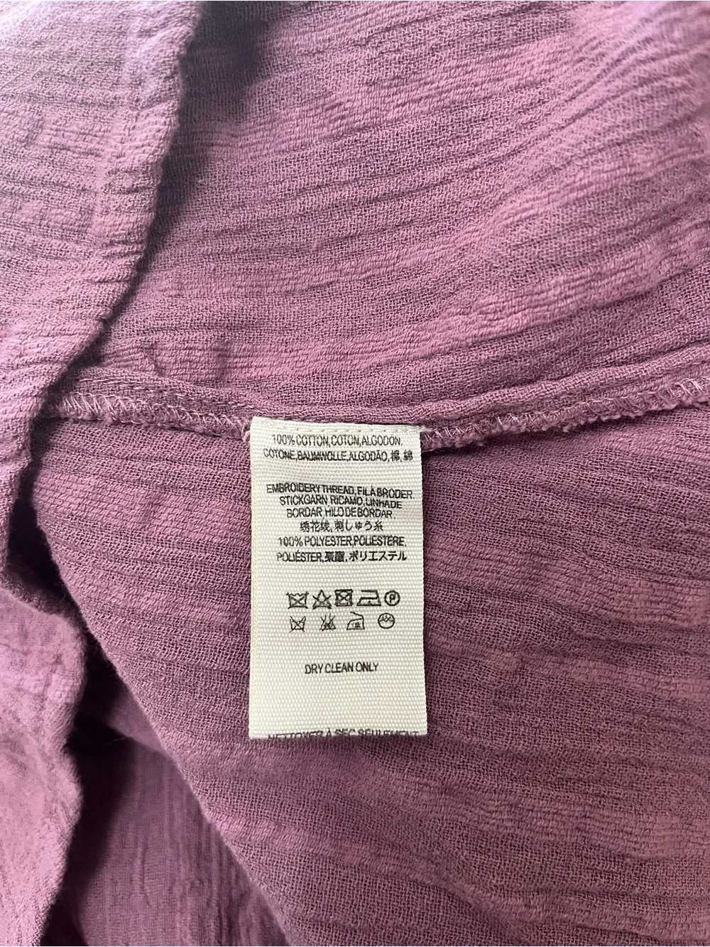 Free People Purple Carter Dobby Lace-Embroidered Button Down Blouse